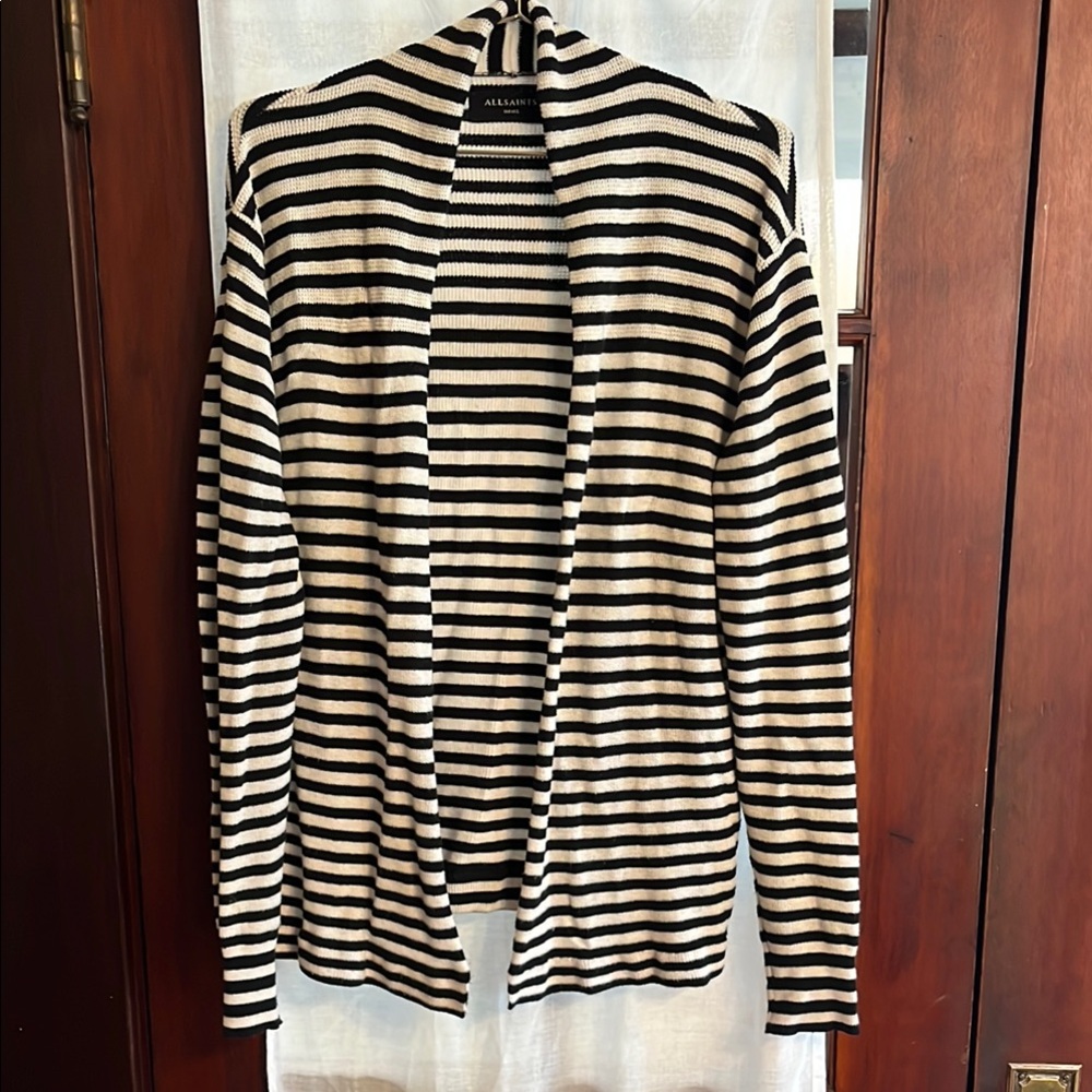 Black and White Striped Cardigan from AllSaints